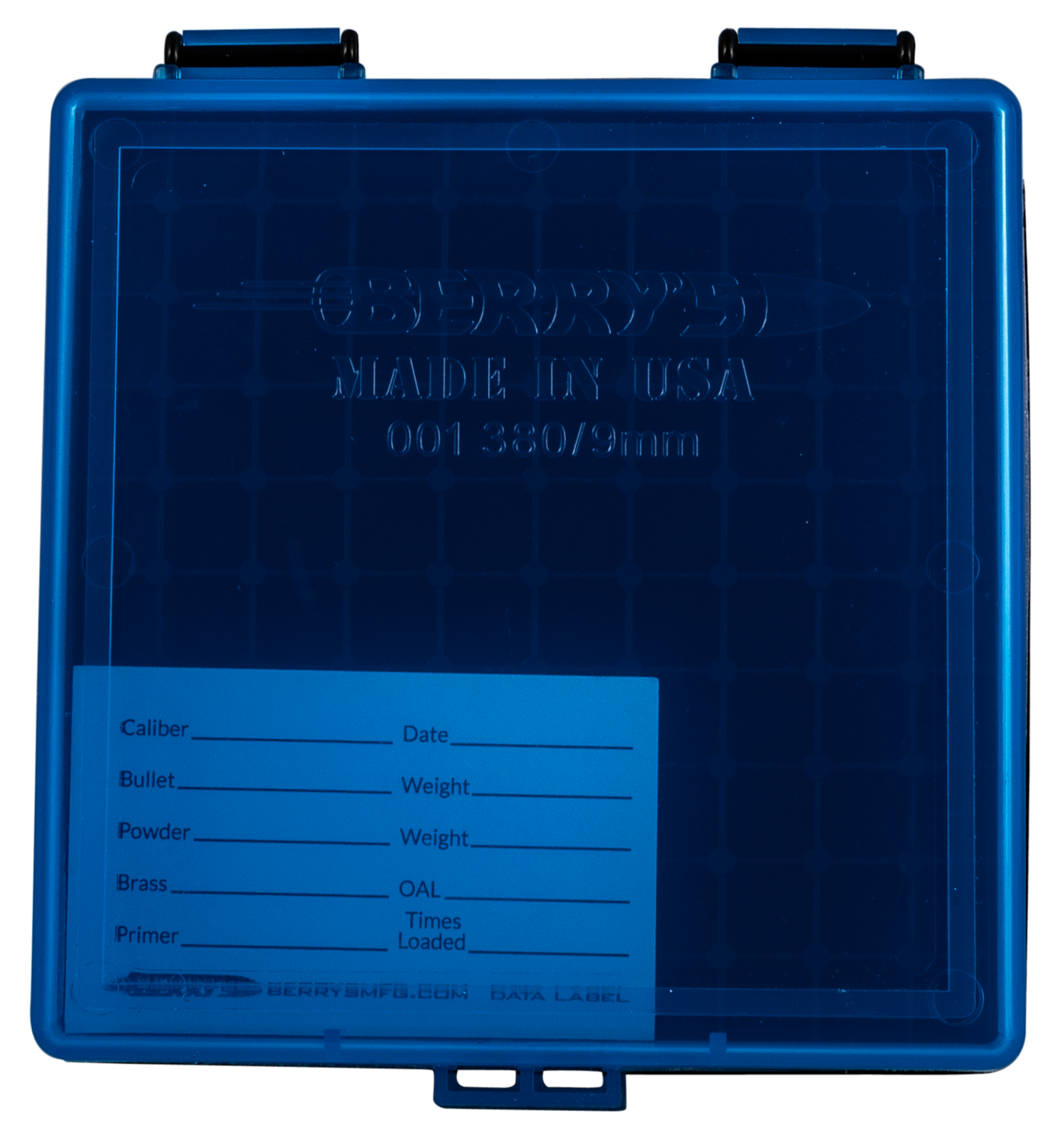 Berrys Ammo Box, Berrys 69874     001 Ammo Bx .380/9mm  100r Blu/bk