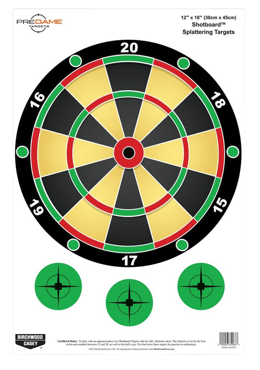 Birchwood Casey Pregame, Bir 35583          Pregame 12x18 Shotboard 100pk