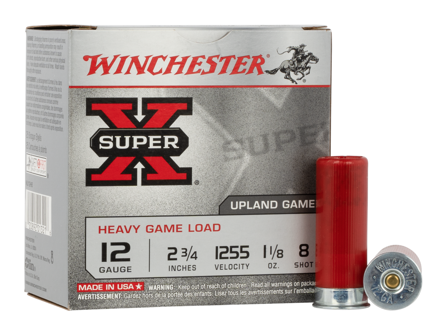 Winchester Ammo Super X, Win Xu12h8    Supx Hvygame                   25/10