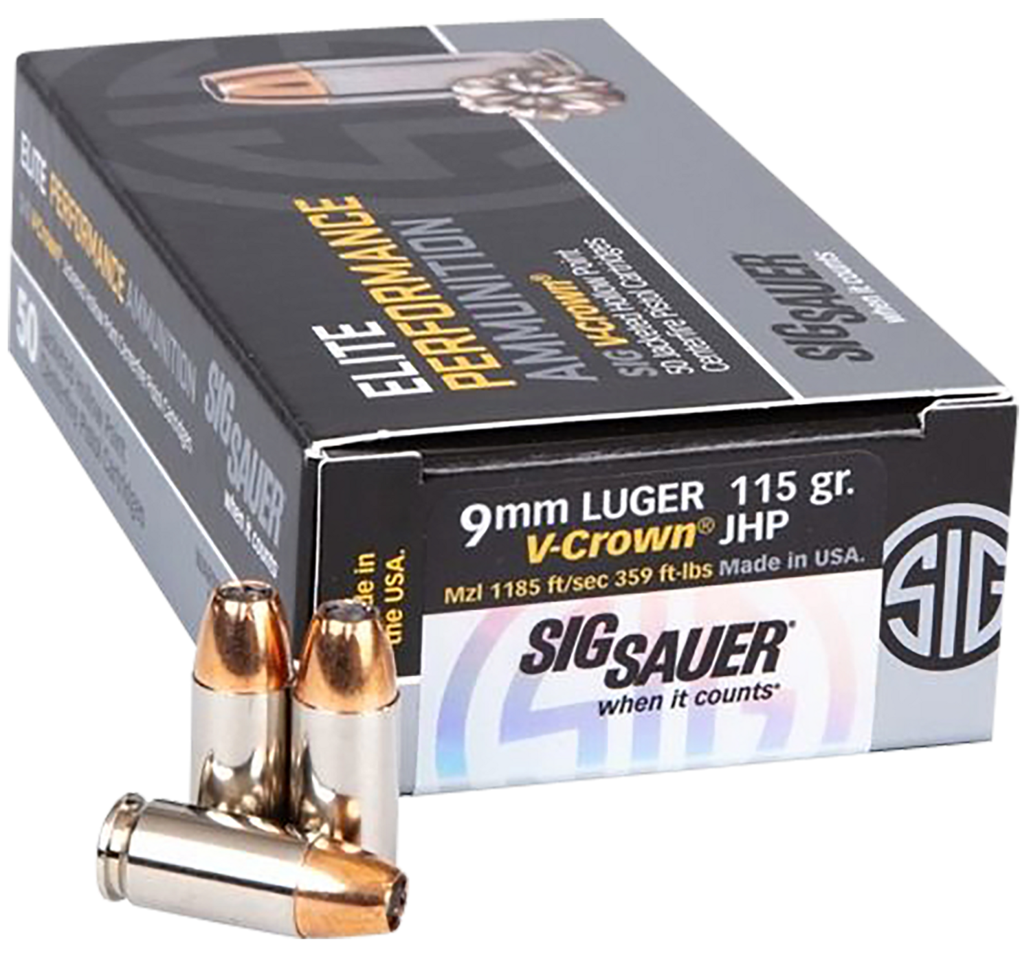 Sig Sauer Match Elite Competition, Sig E9mma1-comp-50       Vcrwn 9mm  115 Jhp  50/20