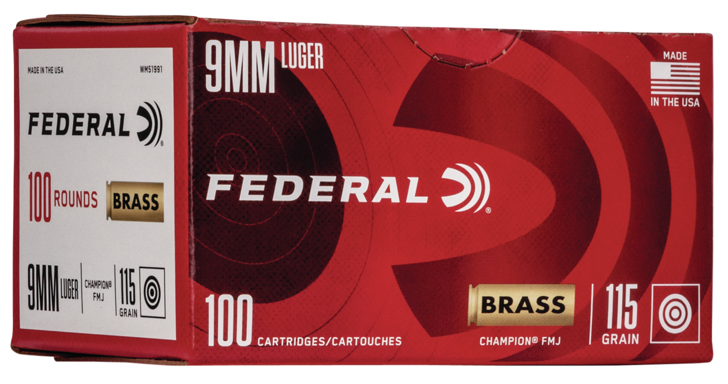 Federal Champion, Fed Wm51991     9mm Brass  115 Fmj           100/5