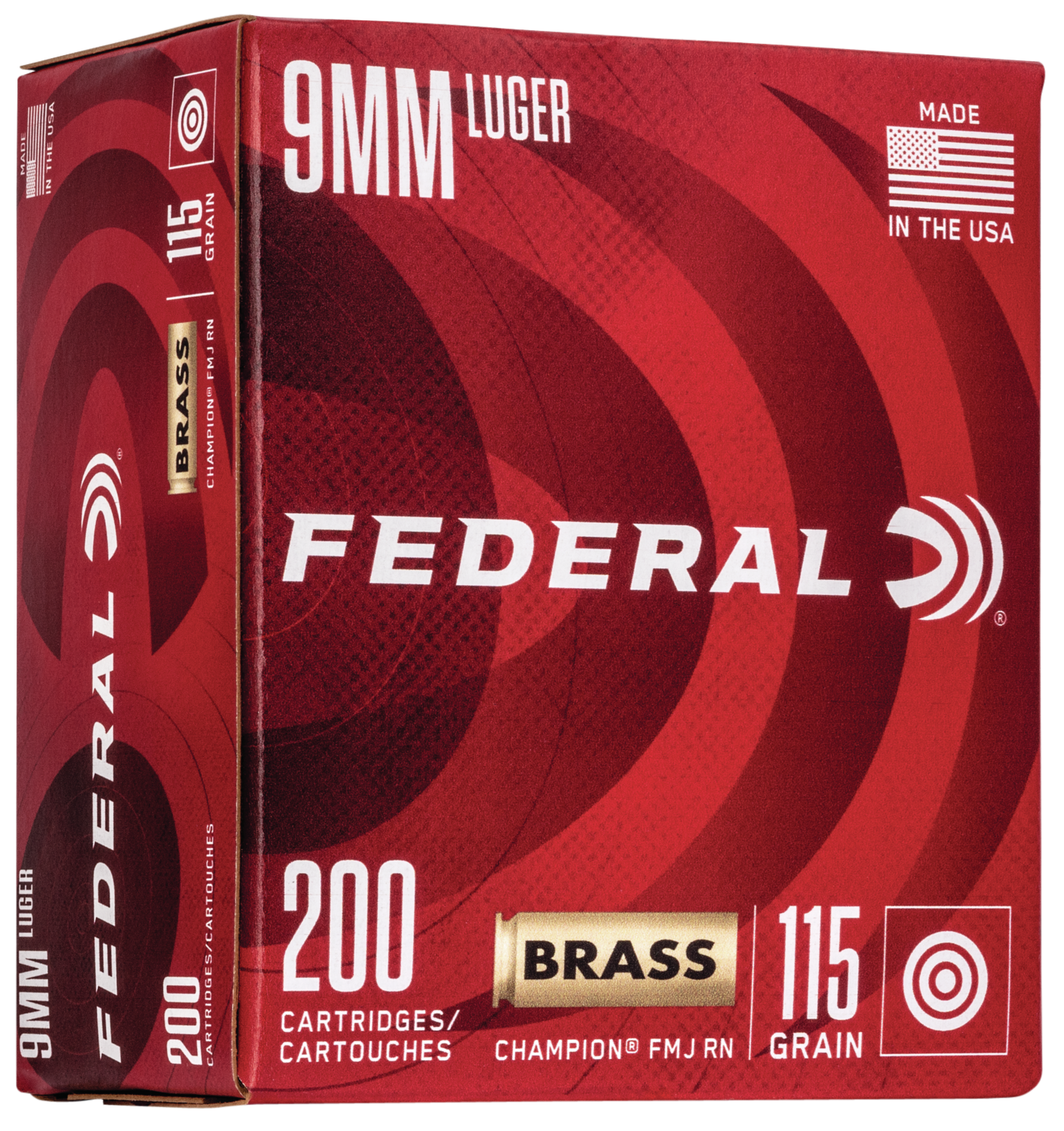 Federal Champion, Fed Wm51992     9mm Brass  115 Fmj           200/5