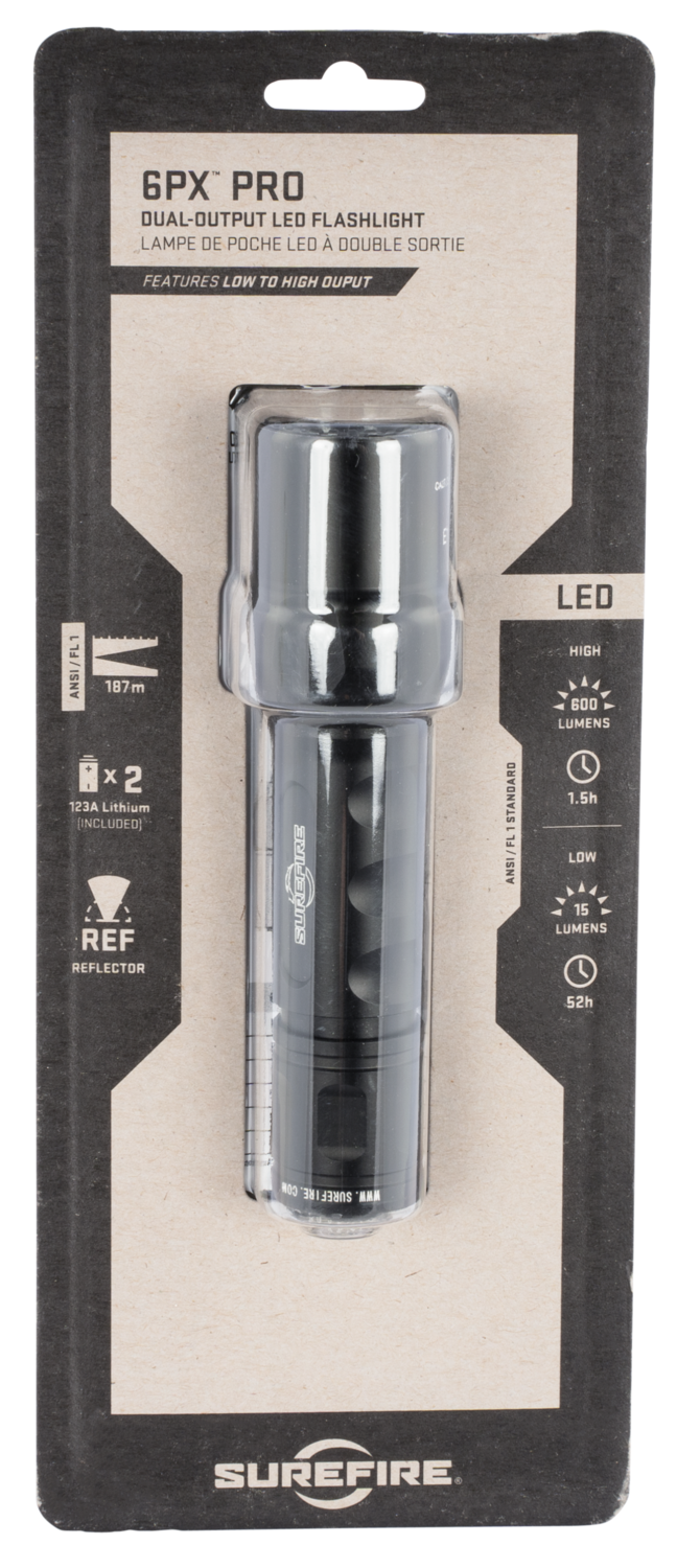 Surefire 6px, Sf 6px-d-bk    6px Pro 6v 15/600 Lu Wh Led Blk