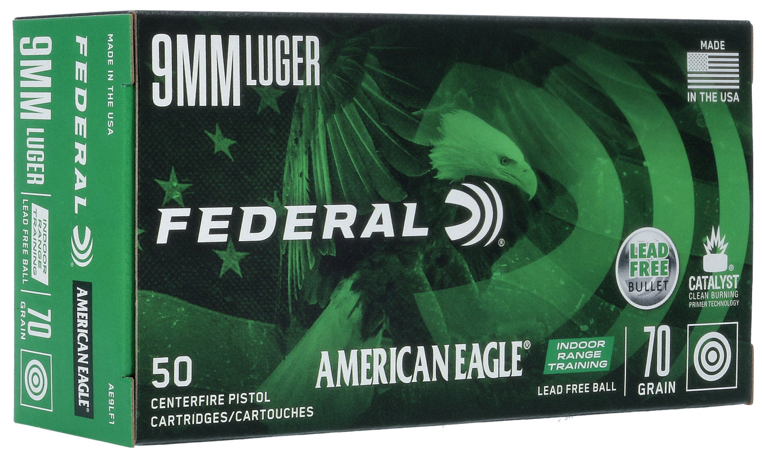 Federal American Eagle Irt, Fed Ae9lf1       9mm        70 Ldfr Rng      50/10
