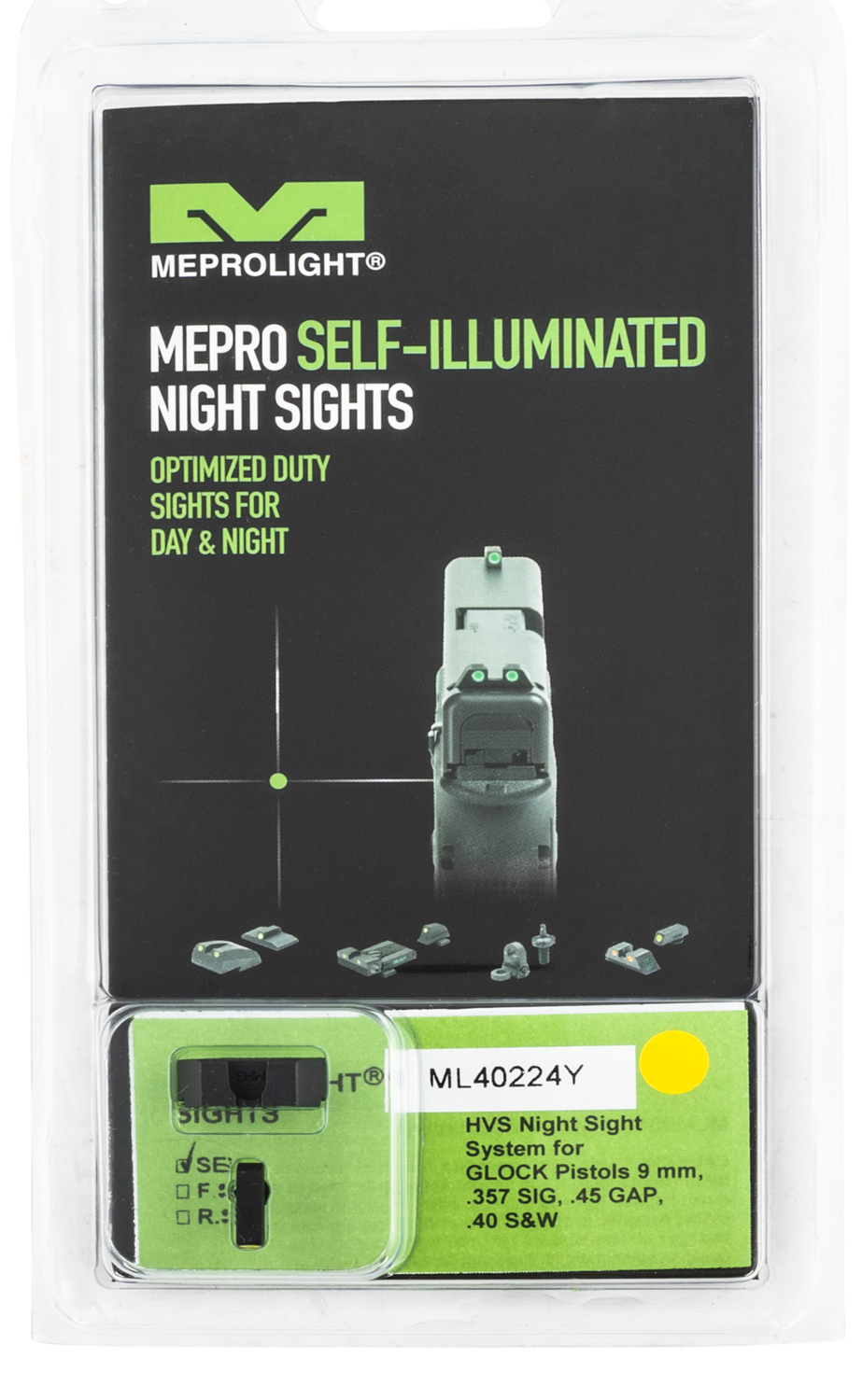 Mepro Usa Llc Mepro Hyper-bright, Mepro 402243121  Hyperbright Glk 9/40      Ylw/grn