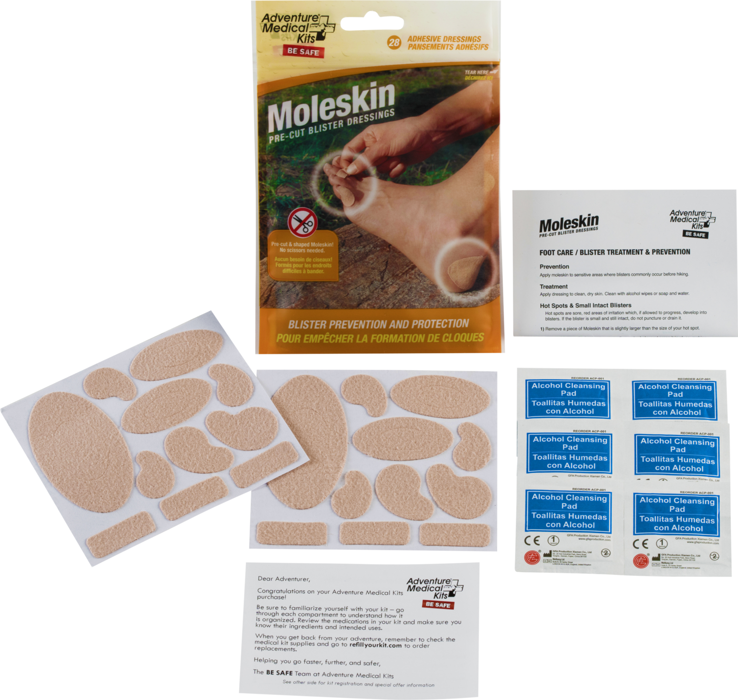 Adventure Medical Kits Moleskin, Amk 01550400 Moleskin Precut And Shaped
