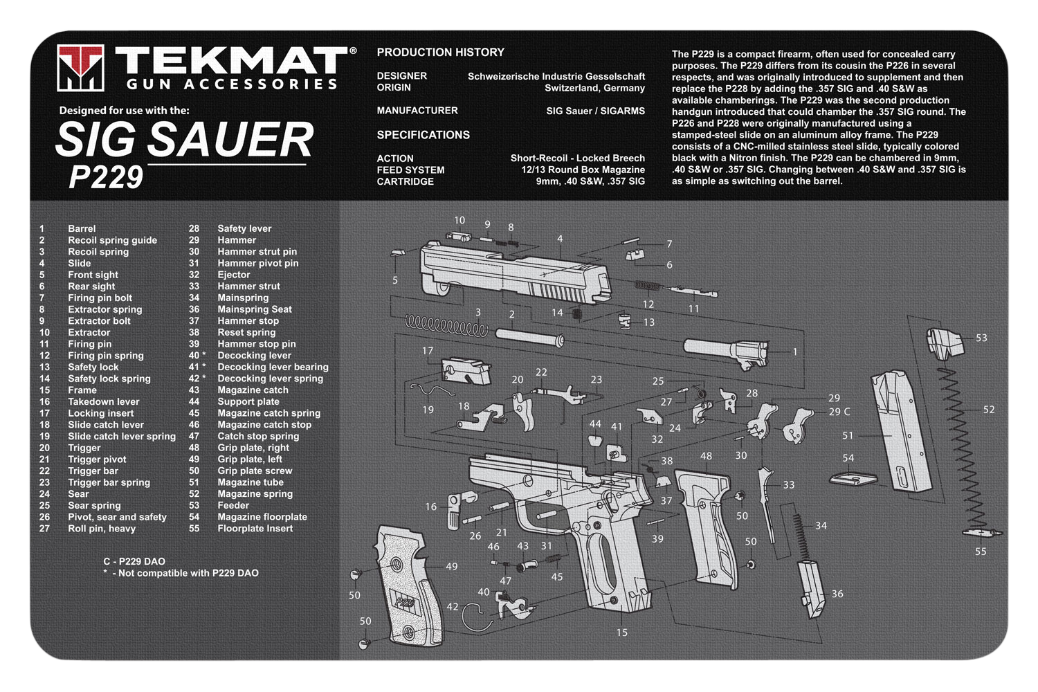 Beck Tek, Llc (tekmat) Sig Sauer P229, Tekmat Tekr17sigp229       Sig P229