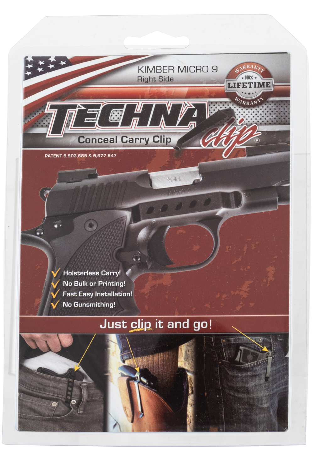 Techna Clip Conceal Carry, Techna Mic9br       Cncl Crry Blt Clp Kim Mcro 9mm