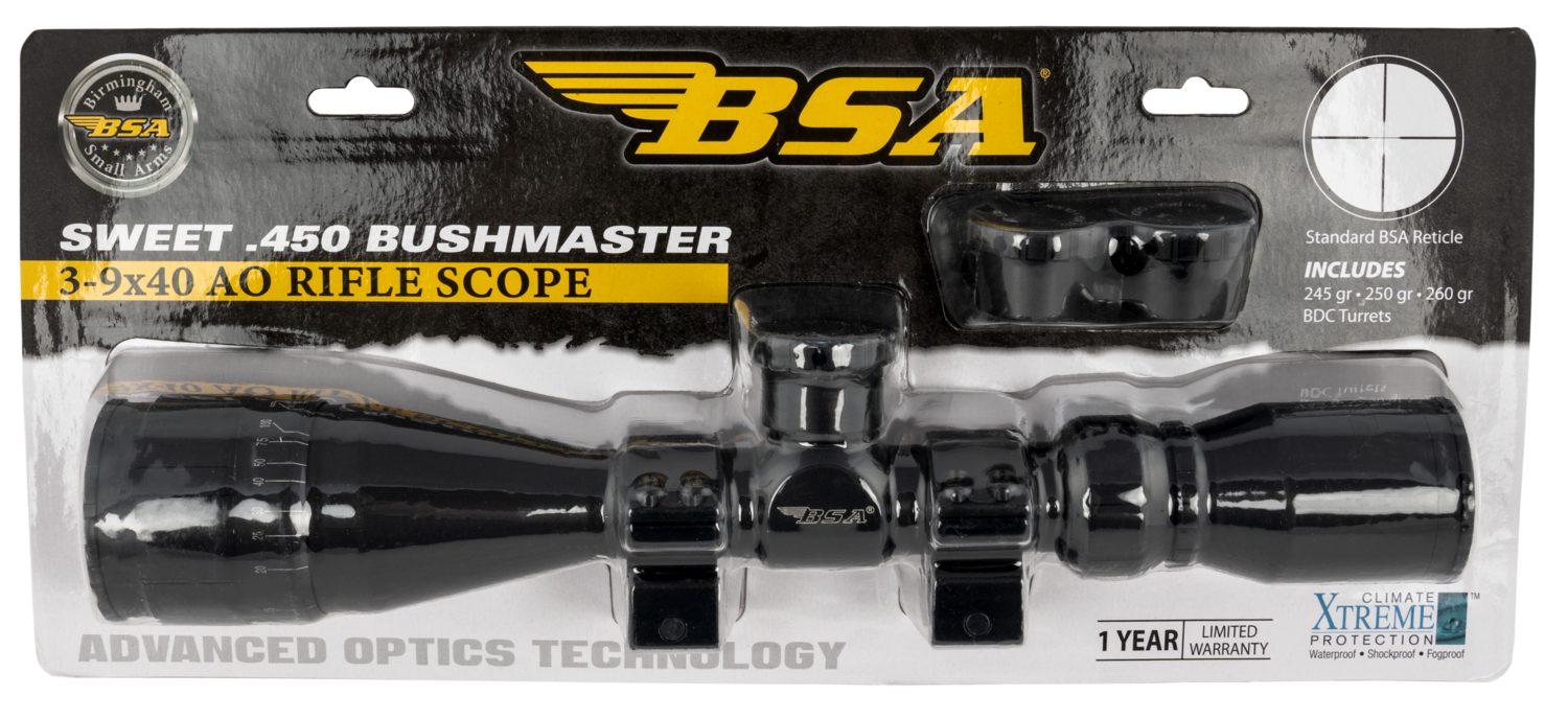 Bsa Sweet, Bsa 450-39x40aowrtb   Sweet 450   3-9x40ao W/rng
