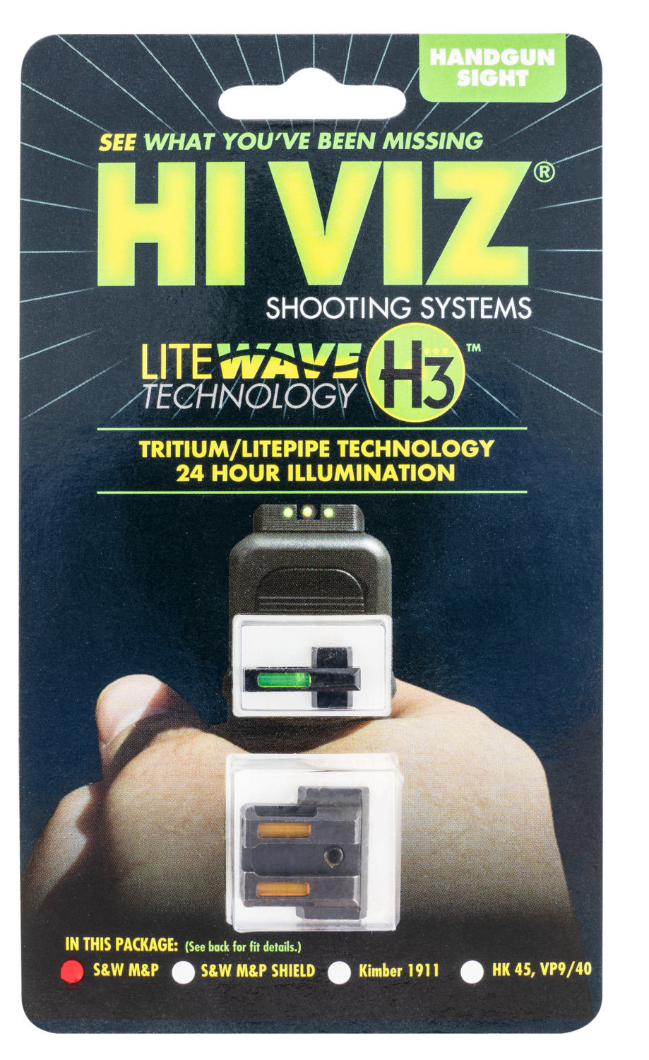 Hiviz Litewave H3 Tritium/litepipe S&w M&p Sight Set, Hiviz Mpn421   L-wave H3 Trit/litepipe Sw M&p G/o