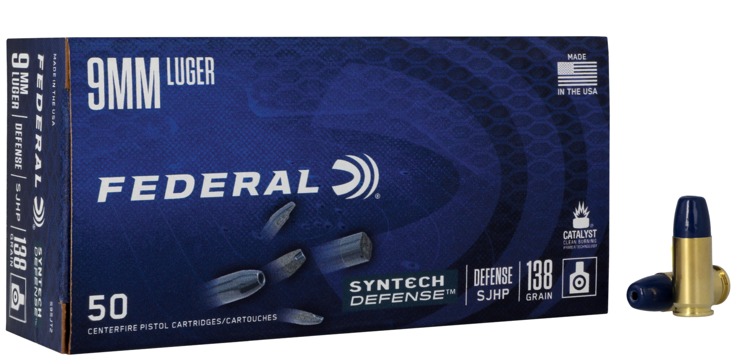 Federal Syntech Defense, Fed S9sjt2       9mm       138 Sjhp Syn      50/10
