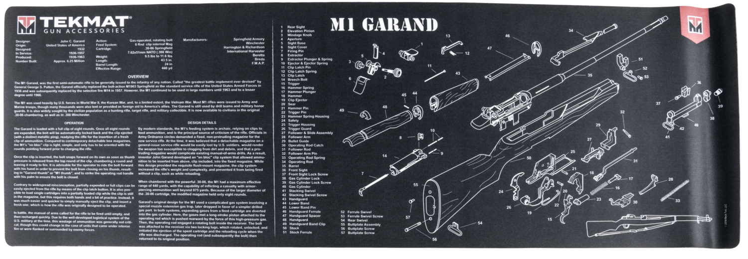 Beck Tek, Llc (tekmat) M1 Garand, Tekmat Tekr36m1garandbk    M1 Garand Gun Cln Mat