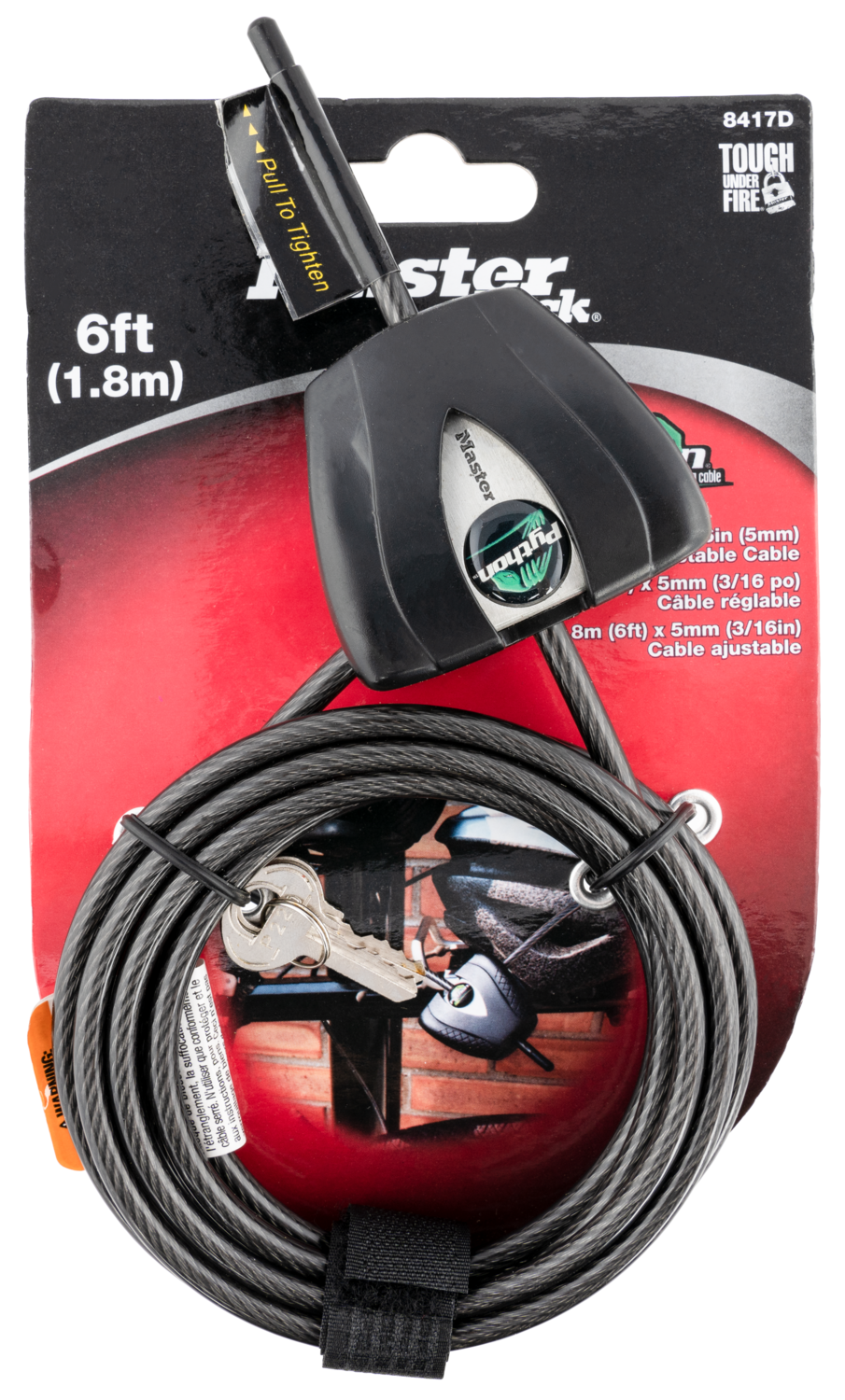 Covert Scouting Cameras Master Lock Python Security Cable, Covert 2205   3/16 Black  Master Lock