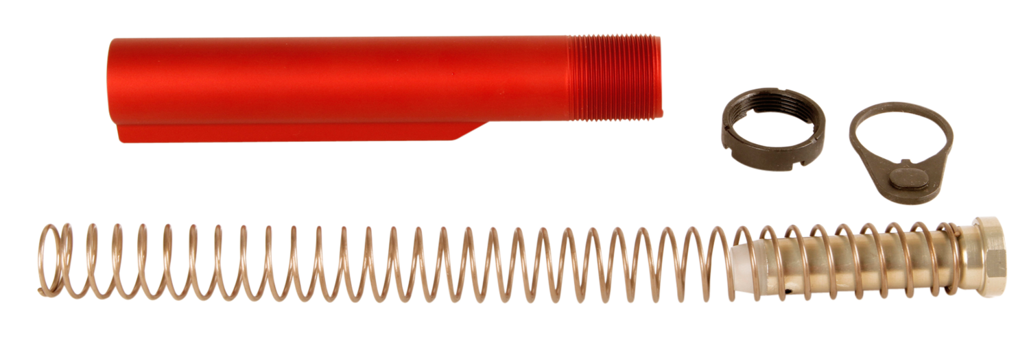 Lbe Unlimited Mil-spec Buffer Tube Kit, Lbe Milbufkt-red Ar15 Milspec Buffer Tube Kit Red