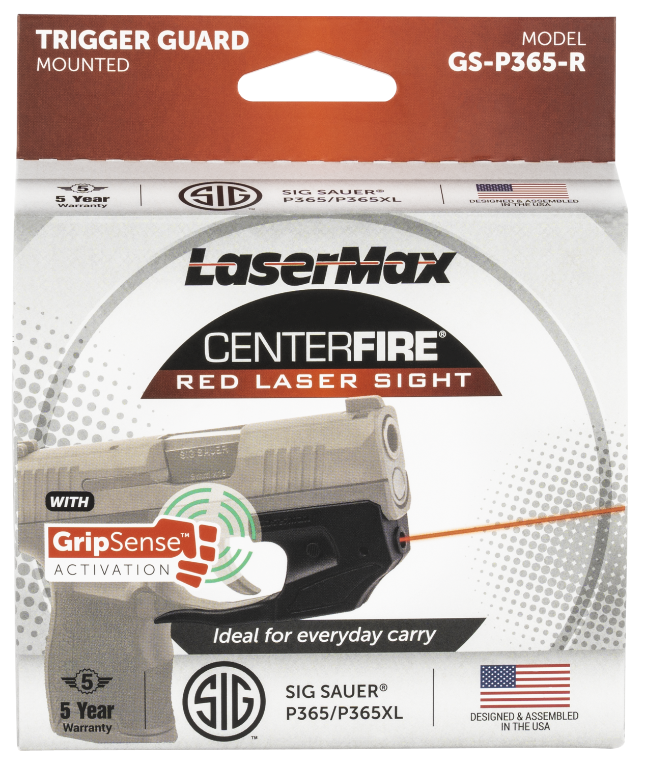 Lasermax Centerfire, Lasm Gs-p365-r    G/s Sig P365 Xl/p365 Sas Red