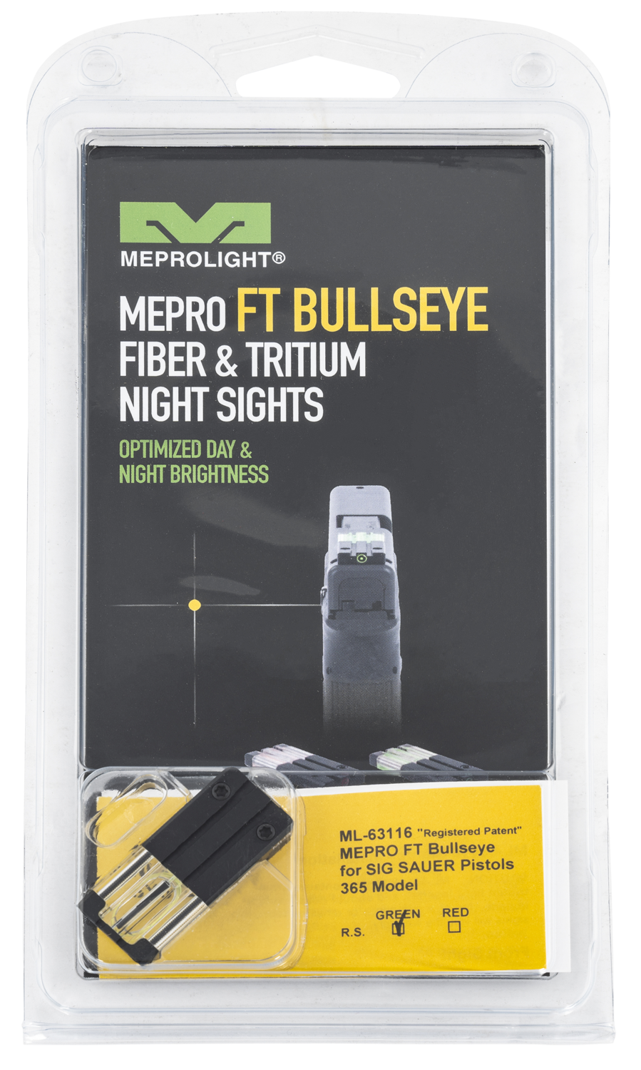 Mepro Usa Llc Mepro Ft Bullseye Rear Sight, Mepro 631163108  Ft Bullseye p365 Rear Gr(not Sas)