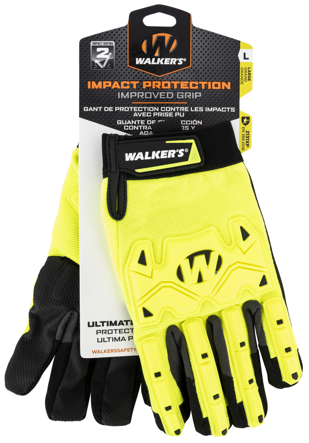 Walkers Game Ear Impact Protection, Wlkr Gwpsfhvffpuil2lg  Hi-viz Impact Resist Poly
