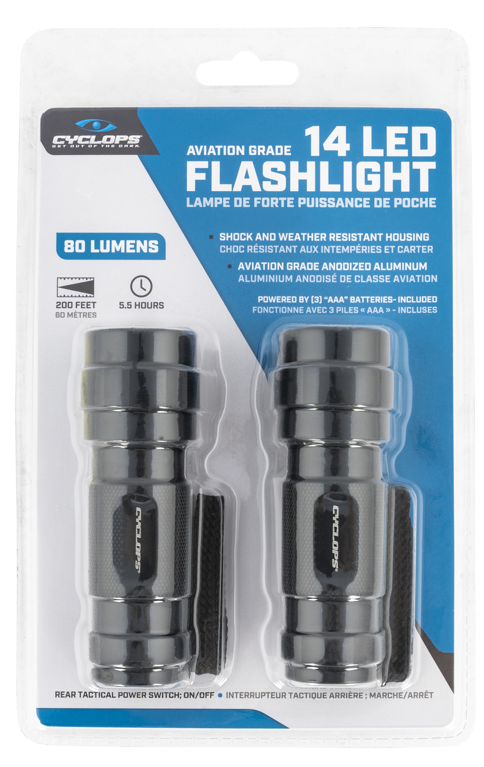 Cyclops Fl14, Cyclp Cyc-fl14-2pk     14 Led Alum Flashlight