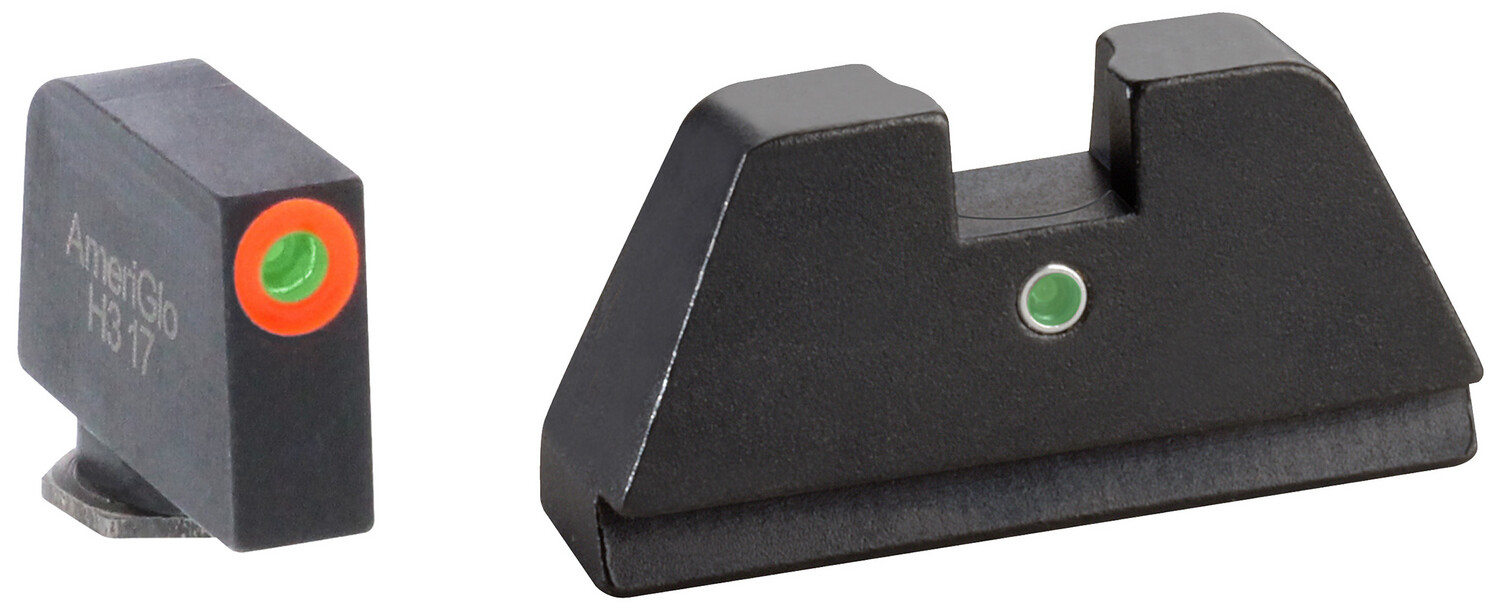 Ameriglo Optic Compatible Sight Set For Glock, Amer Gl291   Xltall Glk 17-39 I-dot    Grn/org/grn