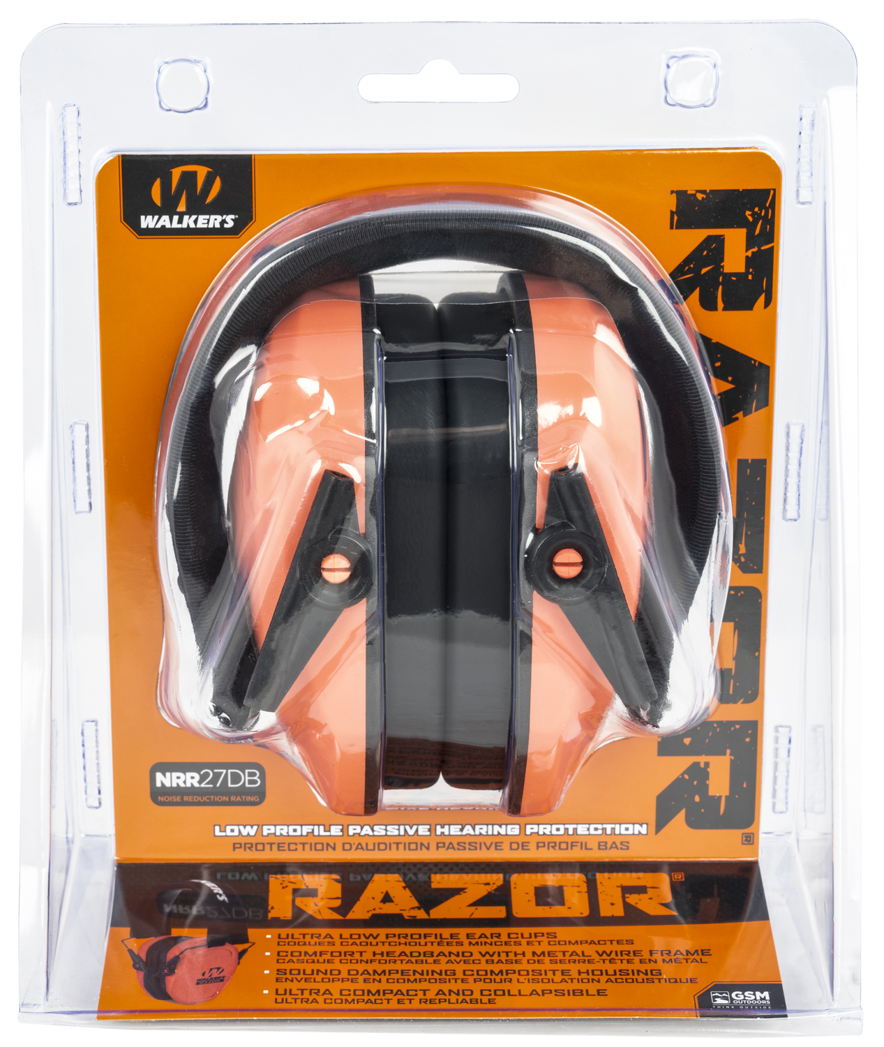 Walkers Game Ear Razor Slim Passive, Wlkr Gwp-rsmpas-cor    Razr Pro Passive  Coral