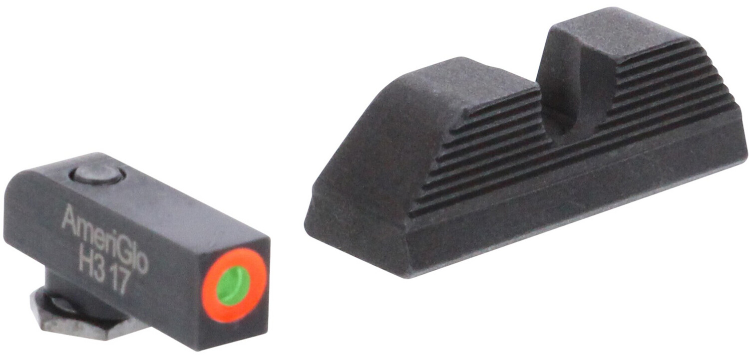 Ameriglo Protector Sight Set For Glock, Amer Gl5353  Uc Set Glk G5 17/19/26    Grn/org/blk