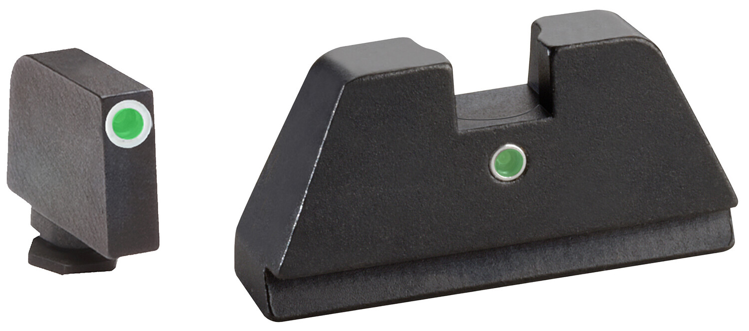 Ameriglo Optic Compatible Sight Set For Glock, Amer Gl191   Xltall Glk 17-39 I-dot     Grn/wt/grn