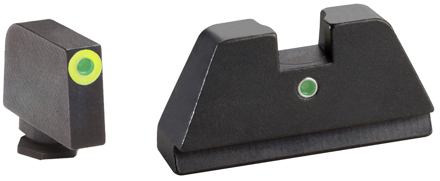 Ameriglo Optic Compatible Sight Set For Glock, Amer Gl391   Xltall Glk 17-39 I-dot     Grn/lm/grn