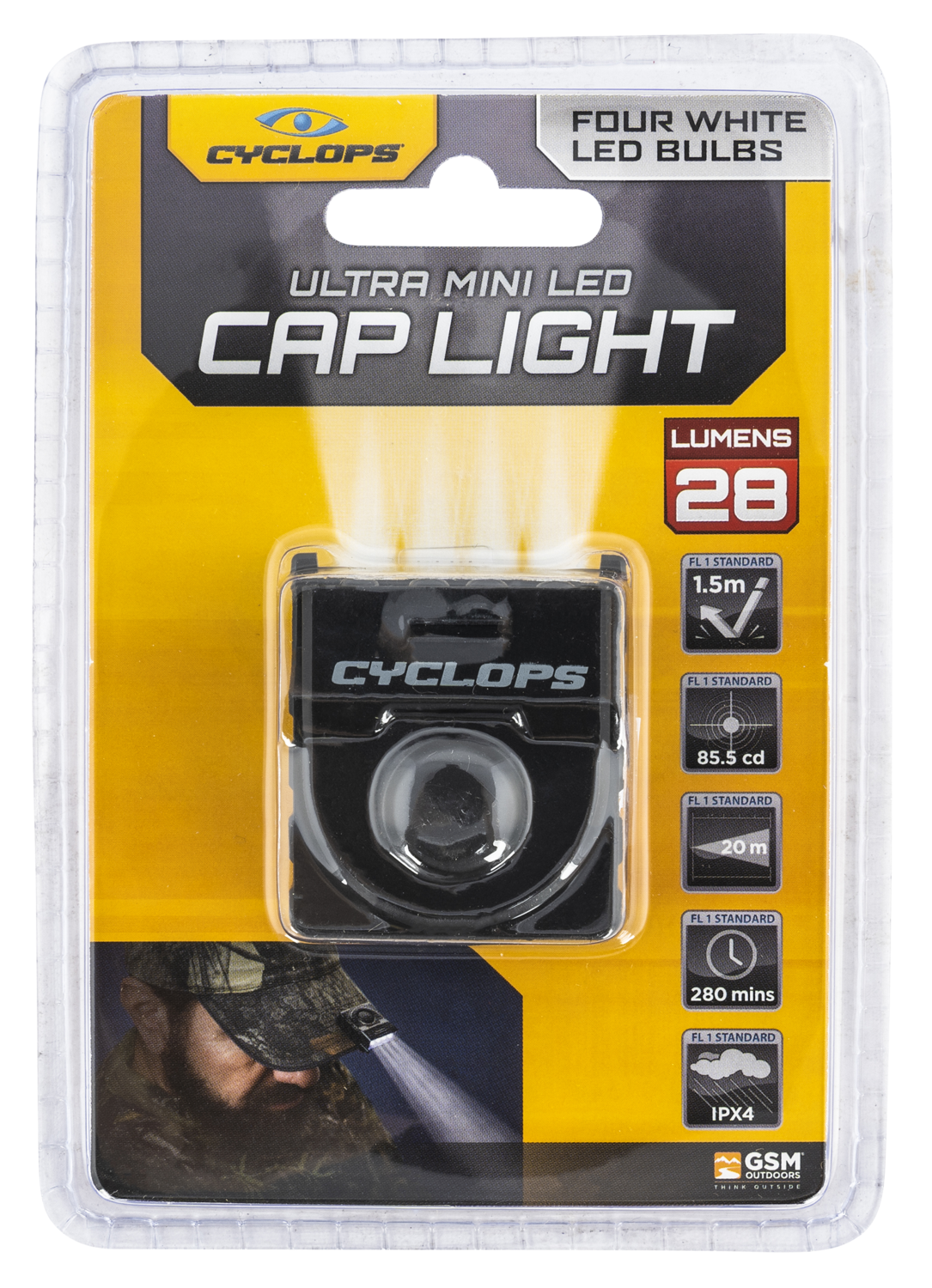 Cyclops Hat Clip, Cyclp Cyc-hcblk-w      Blk Hat Clip Whte Led Light