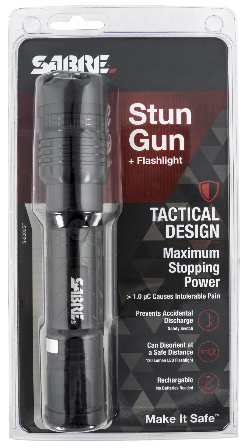 Sabre Stun Gun/flashlight, Sec S2000sf     1.82 Uc Stun Gn W/hlstr&flashlight