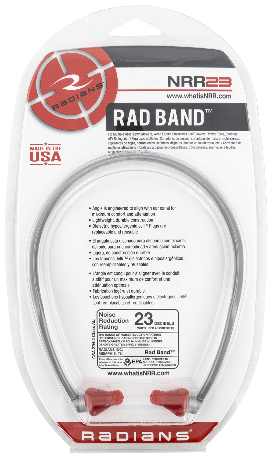 Radians Rad-band, Rad Rb1150     Rad Band Plugs Nrr23