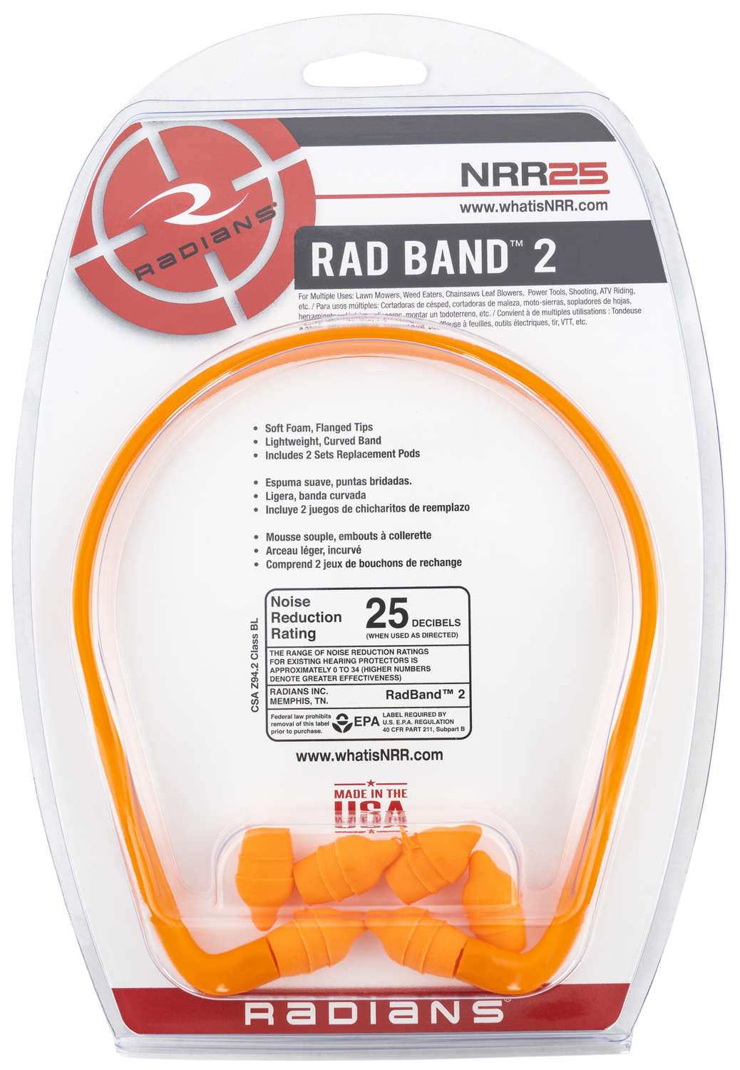 Radians Rad-band, Rad Rb210cs    Radband 2 Earplugs