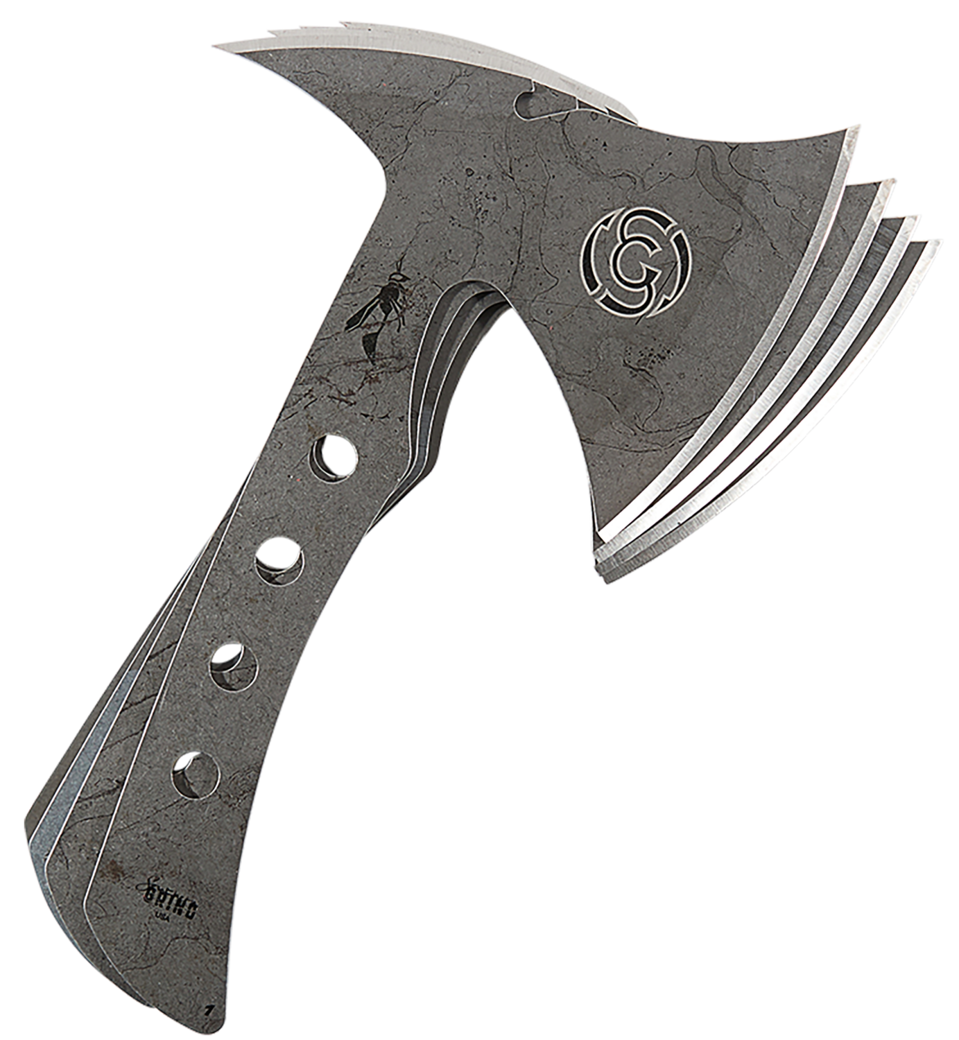Diamondback Knifeworks Wasp, Sgrin  Sg10070001 Wasp Throw Axe Set Blk Kydx Shth