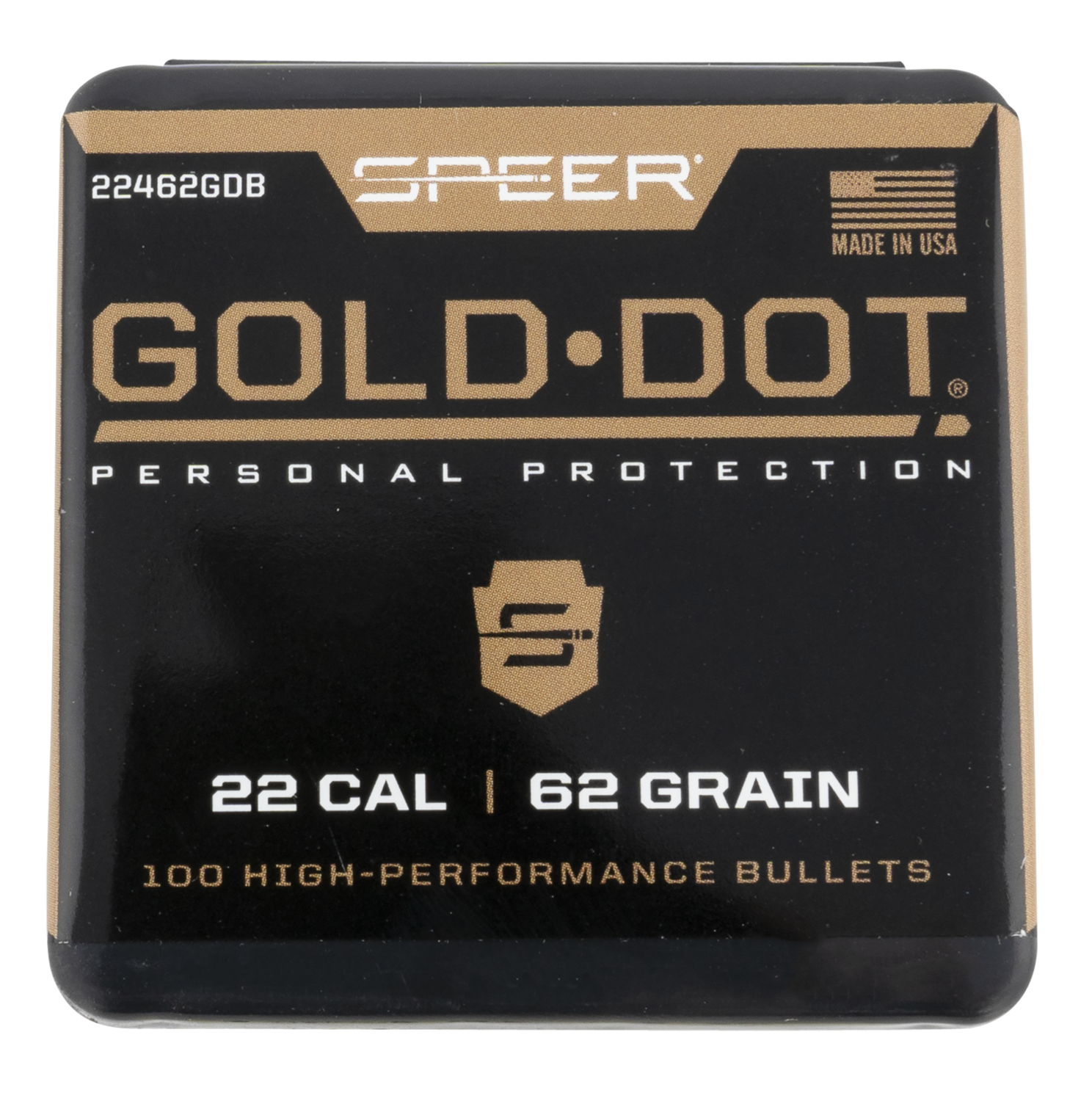 Speer Ammo Gold Dot, Speer 22462gdb  Bull .264  62 Bonded Sp     100/20