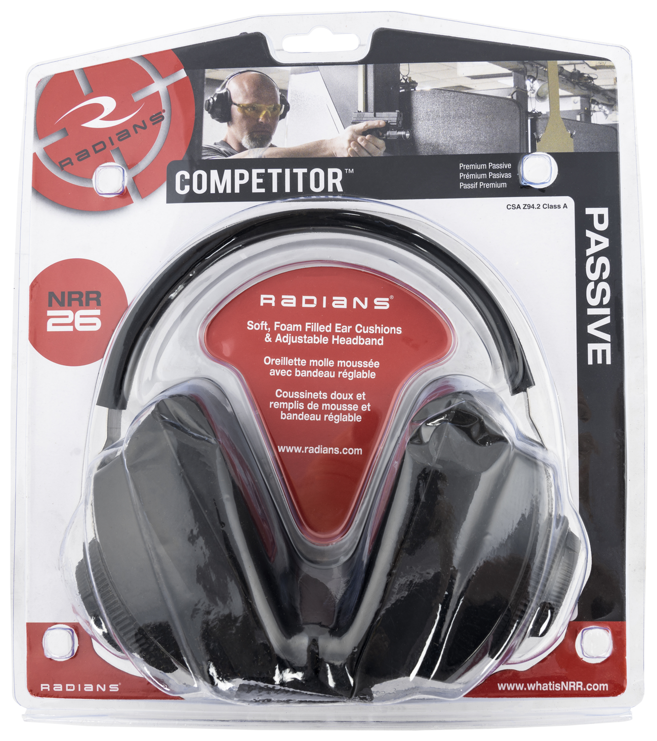 Radians Competitor, Rad Cp0100cs   Competitor Muff Nrr26 Blk