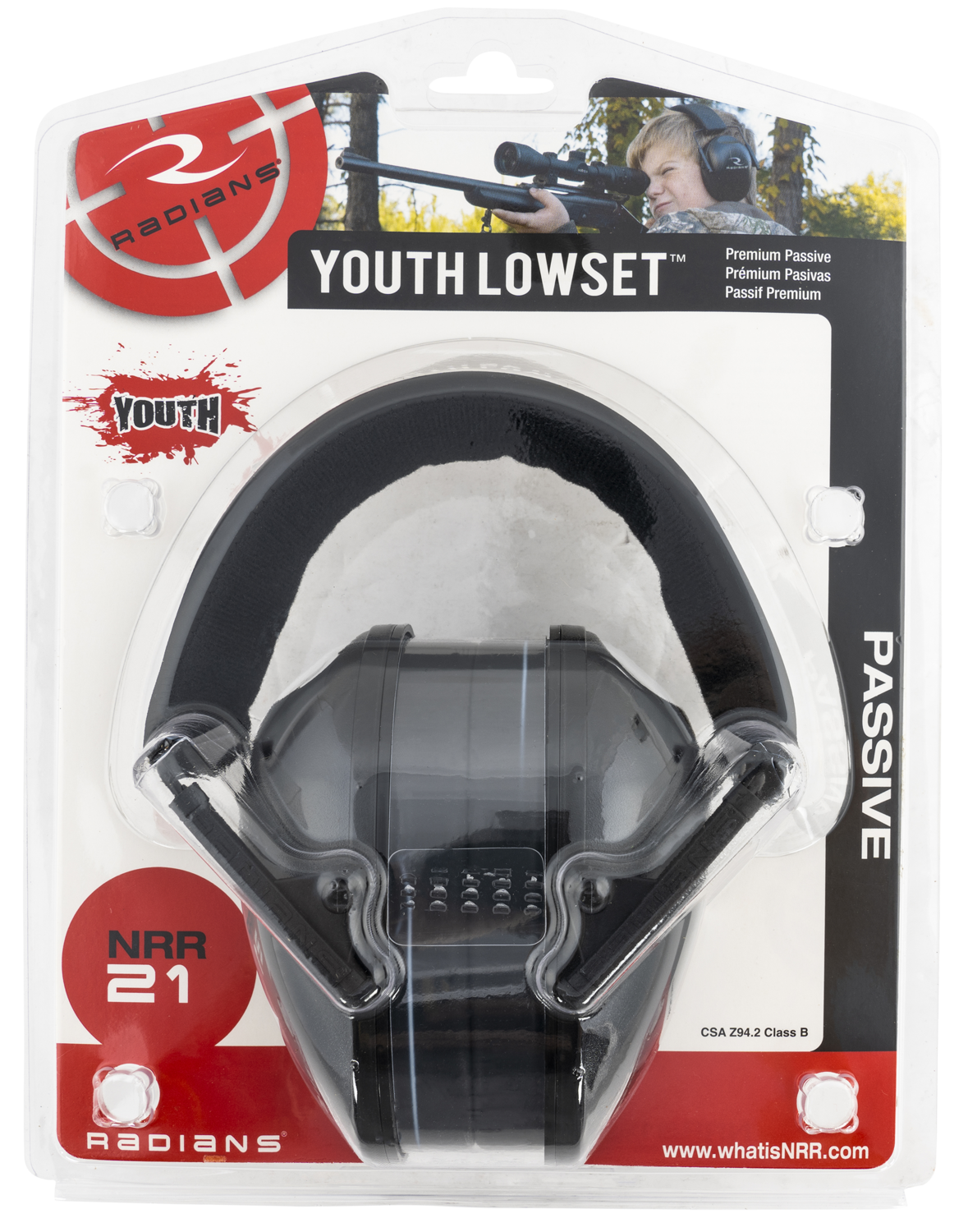 Radians Lowset, Rad Lsy0110cs  Youth Lowset Earmuff Blk