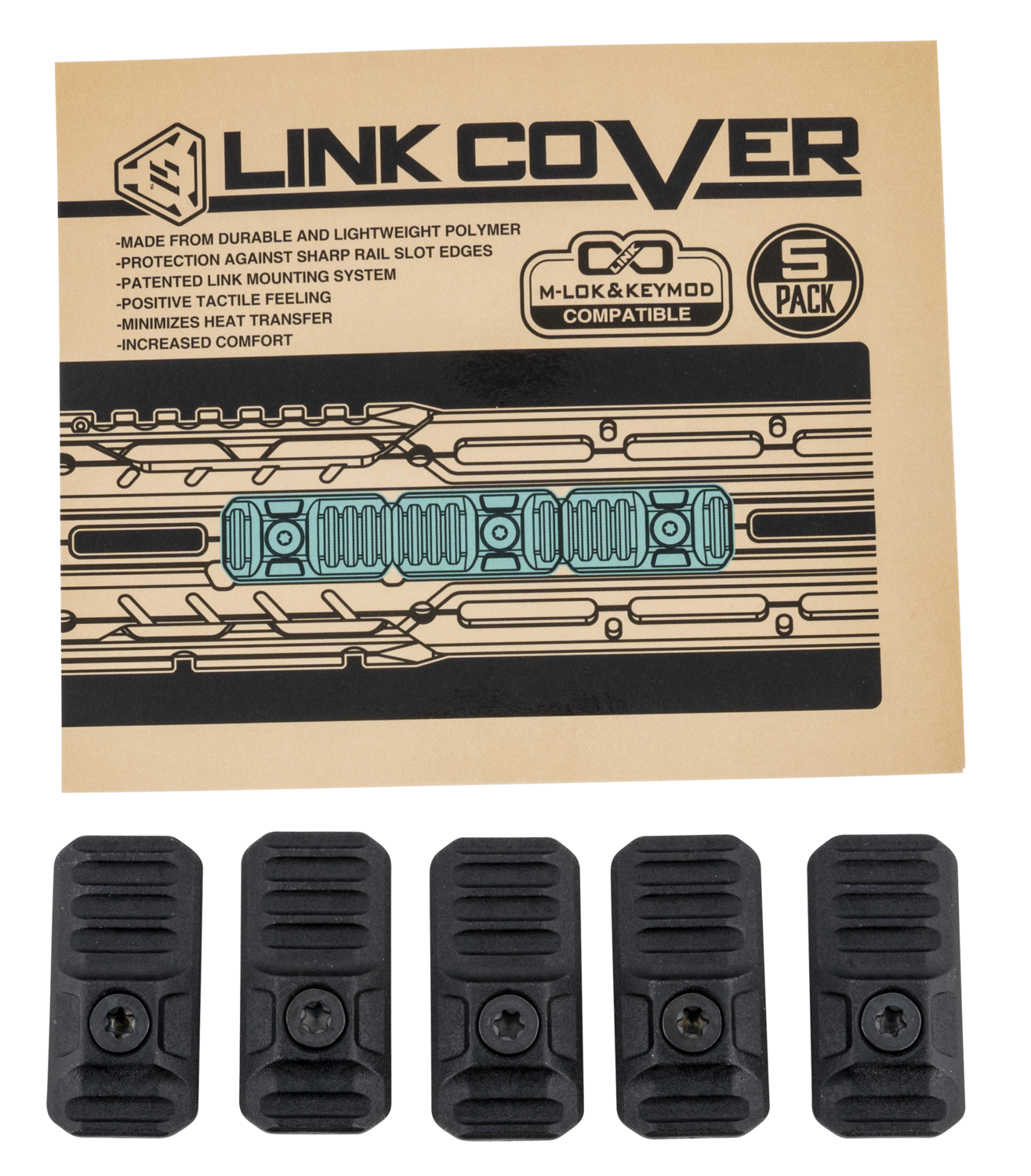 Strike Link, Si Link-cover         Rail Cover Mlok/keymod 5pcs