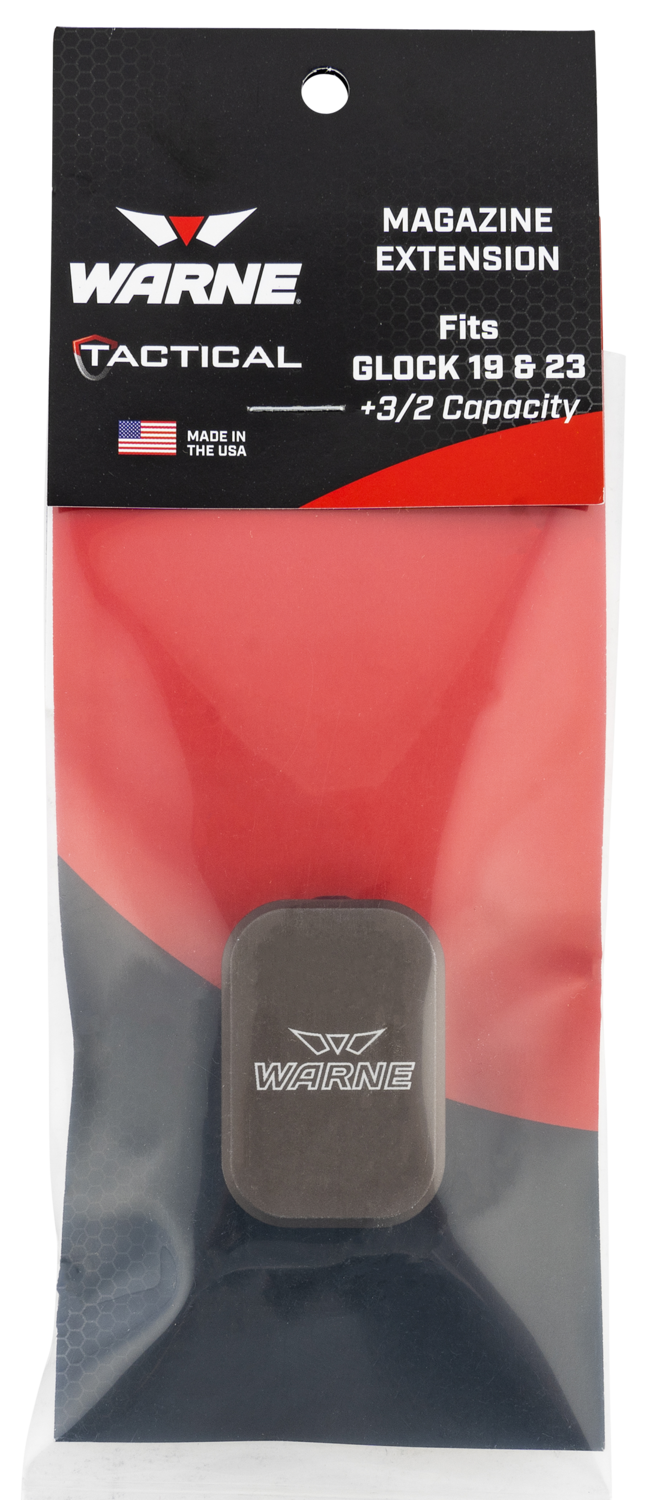 Warne Magazine Extension, Warne Meg193/2de  Glock 19/23 Fde  +3/9mm +2/.40