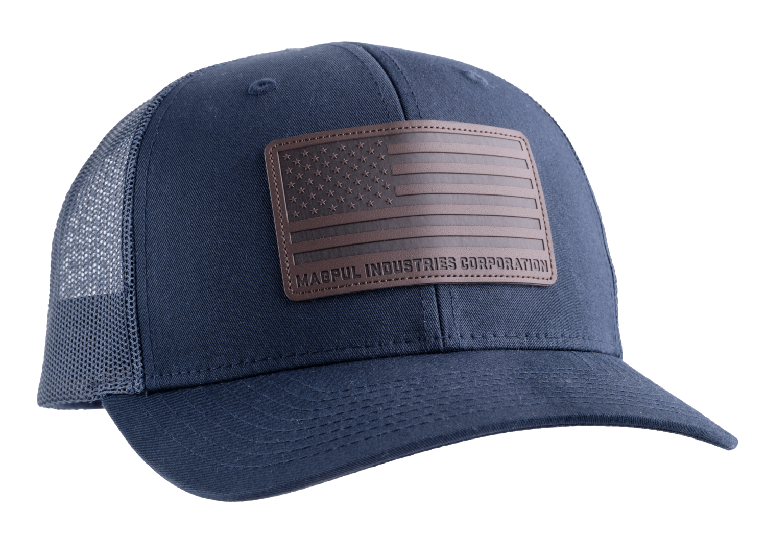 Magpul Industries Corp Standard, Magpul Mag1212-410 Leather Ptch Trucker Hat  Nvy