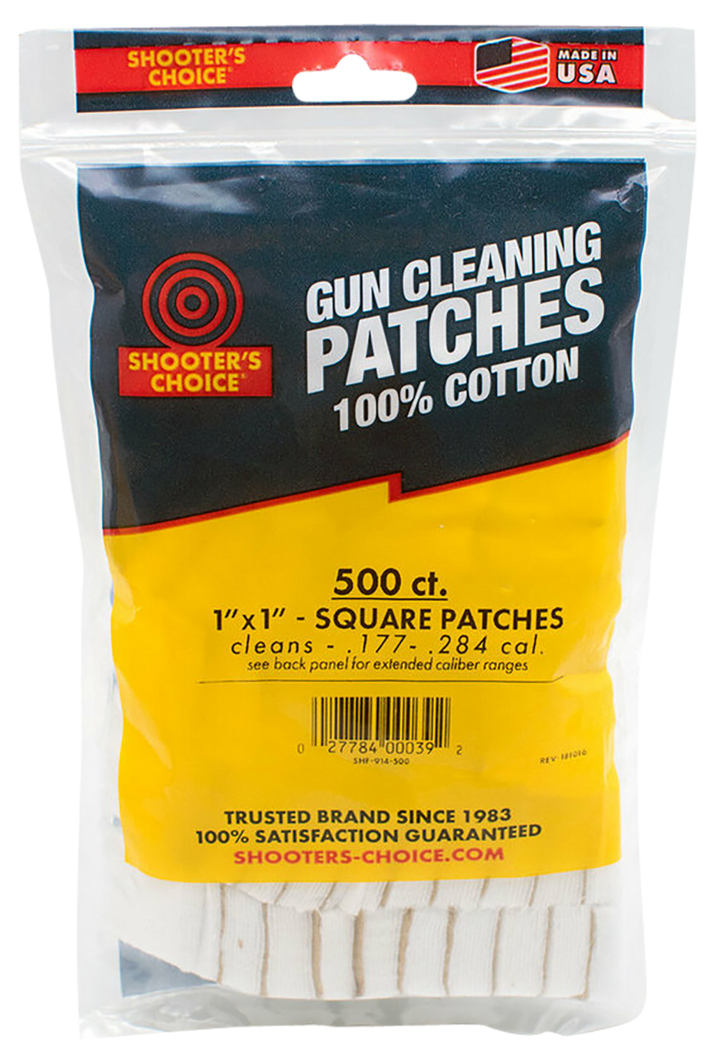 Otis Cleaning Patches, Shooters 914-500    500pk 1in Cleaning Patches