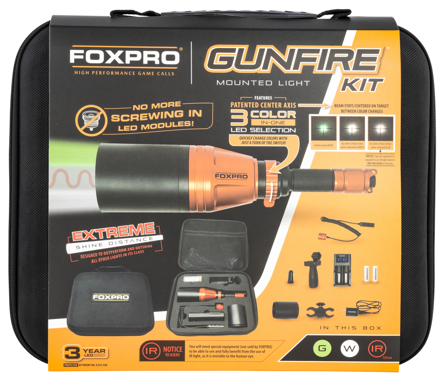 Foxpro Gun Fire, Foxpro Gunfire Kit G/w/ir     Hunting Light