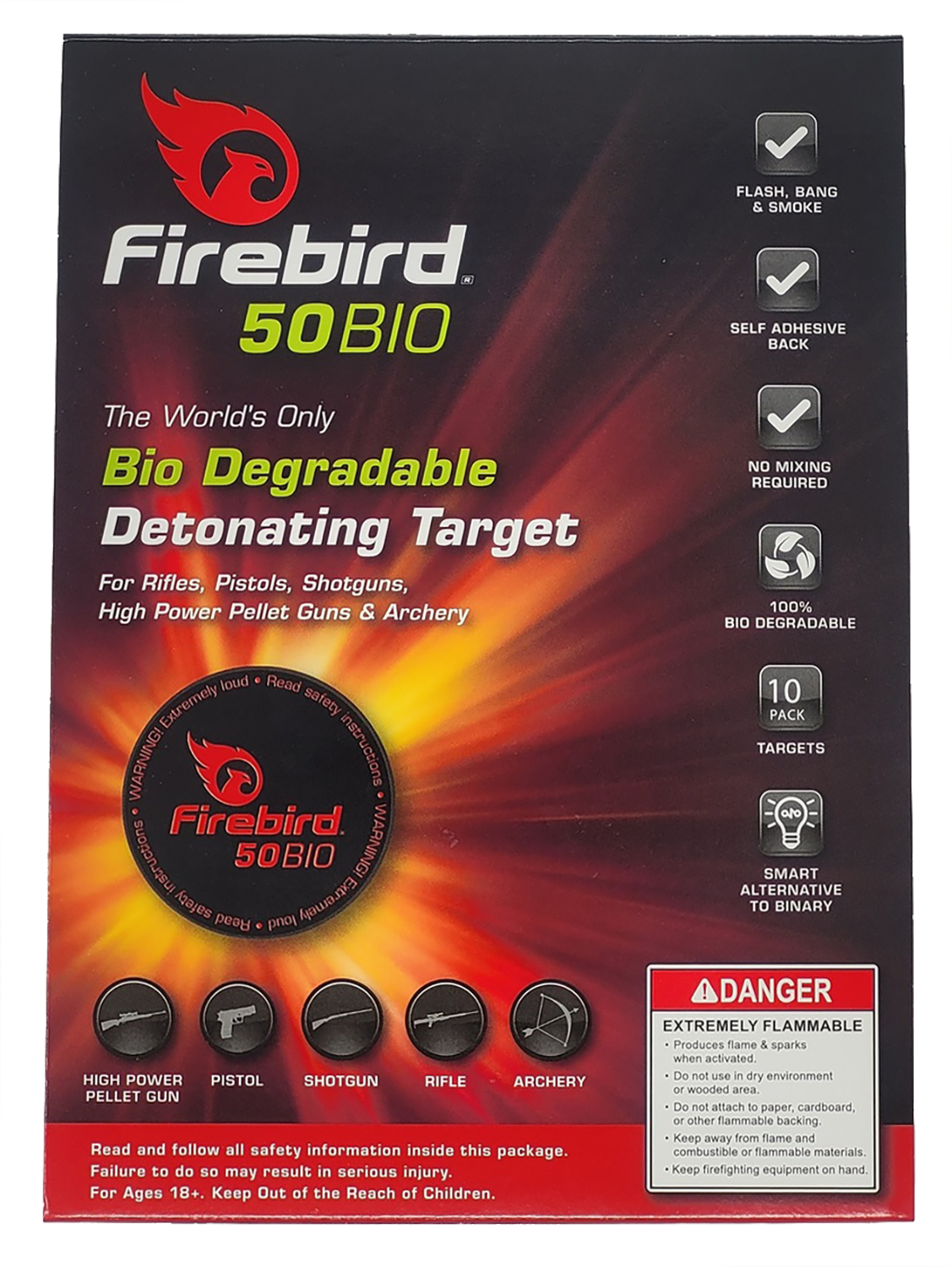 Firebird Usa 50bio, Firebird 50bio  Firebird 50 Detonating Target 10pk