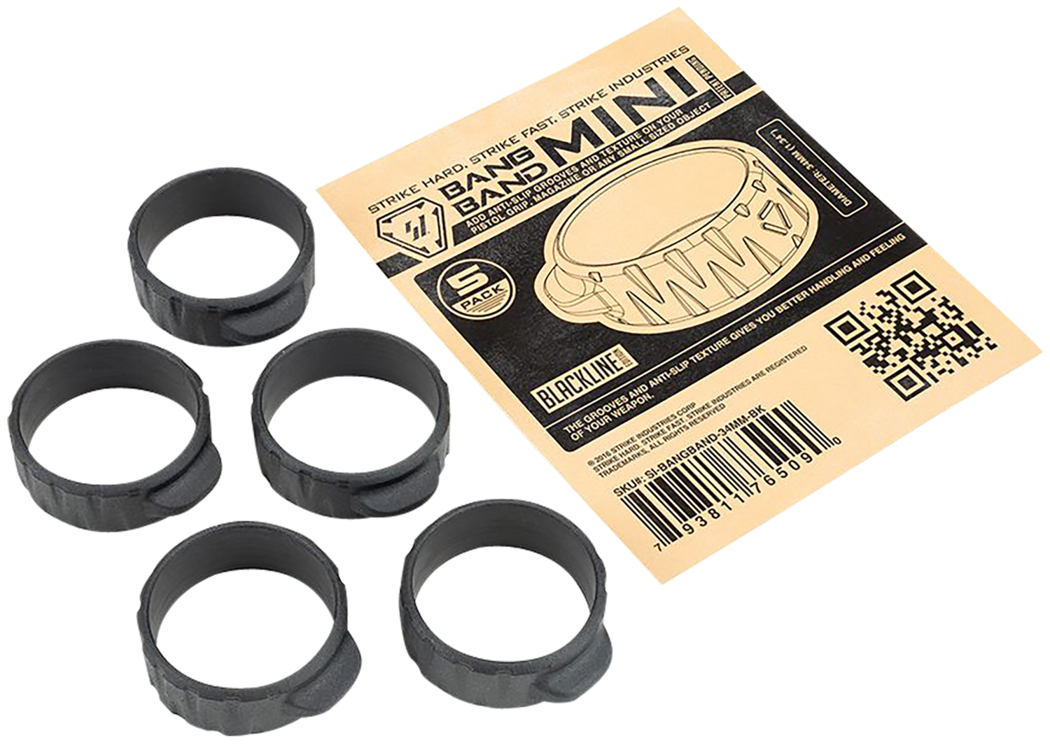 Strike Bang Band, Si Bangband-34mm-bk   Tact Rubber Band 34mm