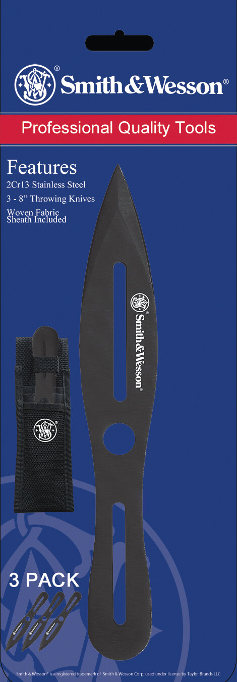 Sw Knives Bullseye, Swk Swtk8bcp 8" Throwing Knives 3 Pack Black