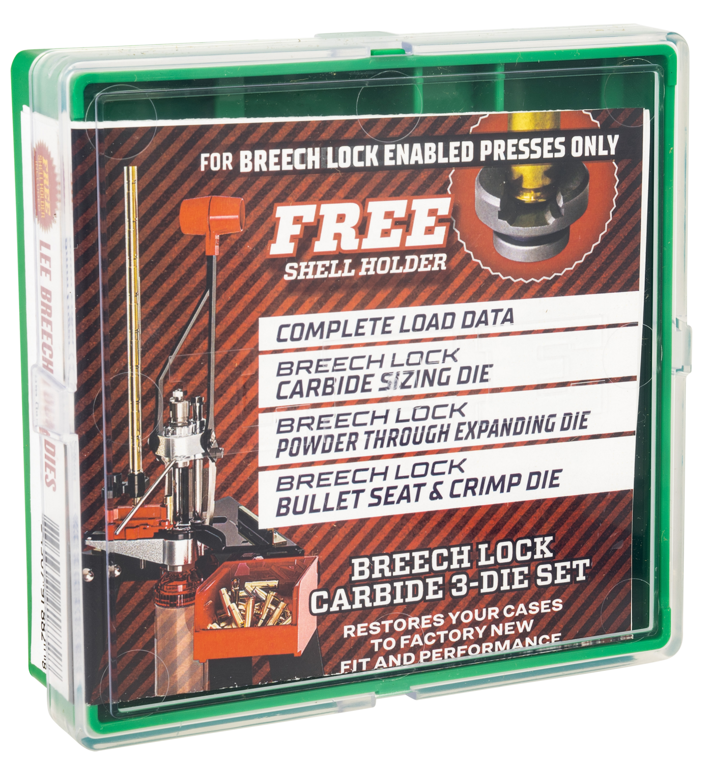 Lee Breech Lock Carbide, Lee 91882 9mm Luger Bl Bsh Carbide 3 Die Set