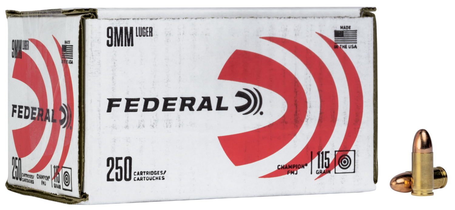 Federal Champion Training, Fed C9115a250    9mm       115 Fmj           250/4