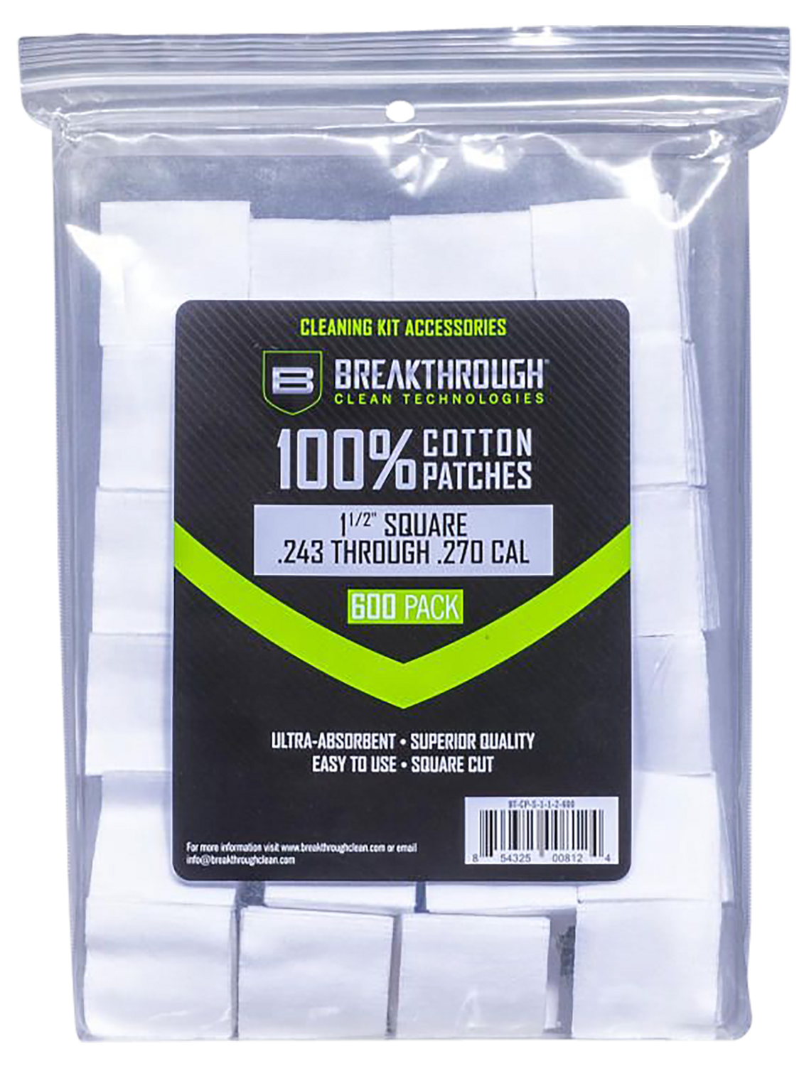 Breakthrough Clean Square, Brkthru Bt-cp-s-1-1/2-600 Sq Ptchs 243/270  600pcs