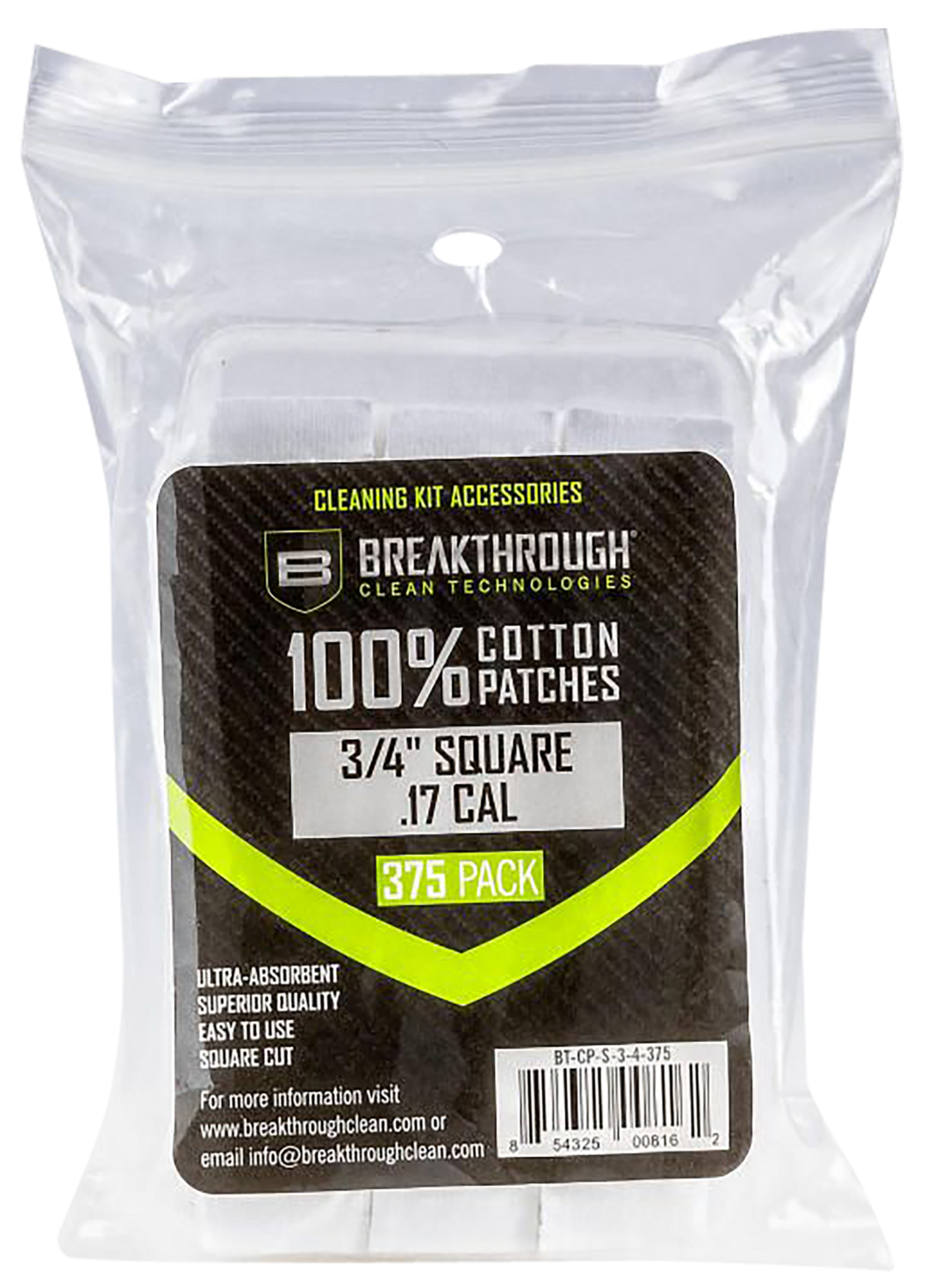 Breakthrough Clean Square, Brkthru Bt-cp-s-3/4-375   Sq Ptchs .17/.177