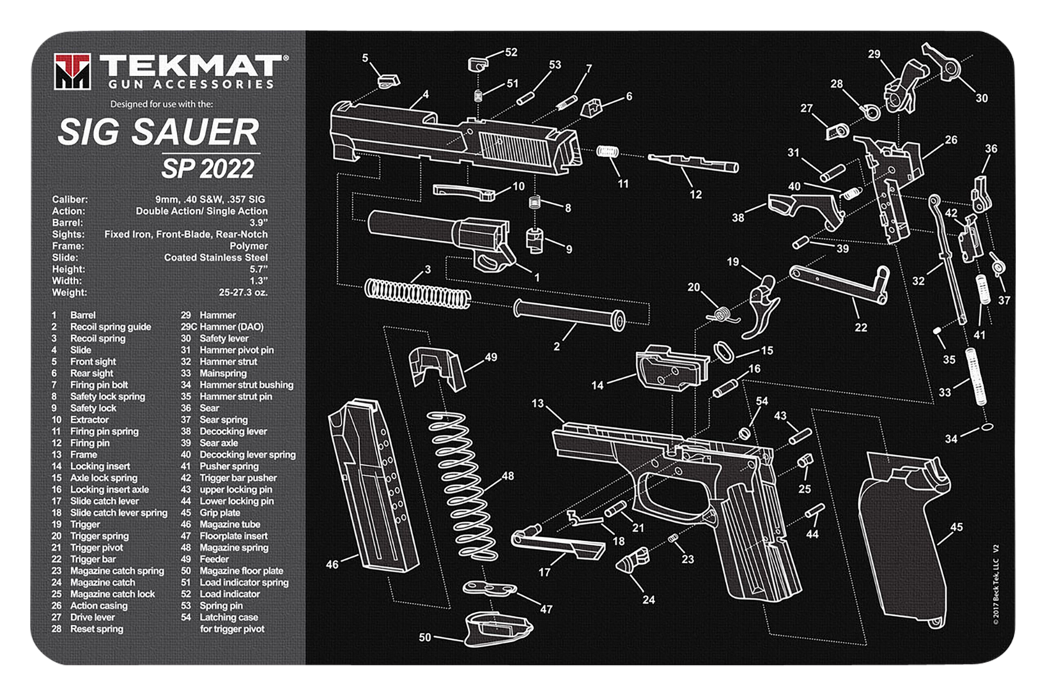 Beck Tek, Llc (tekmat) Sig Sauer Sp2022, Tekmat Tek-r17-sigsp2022   Sig Sp 2002