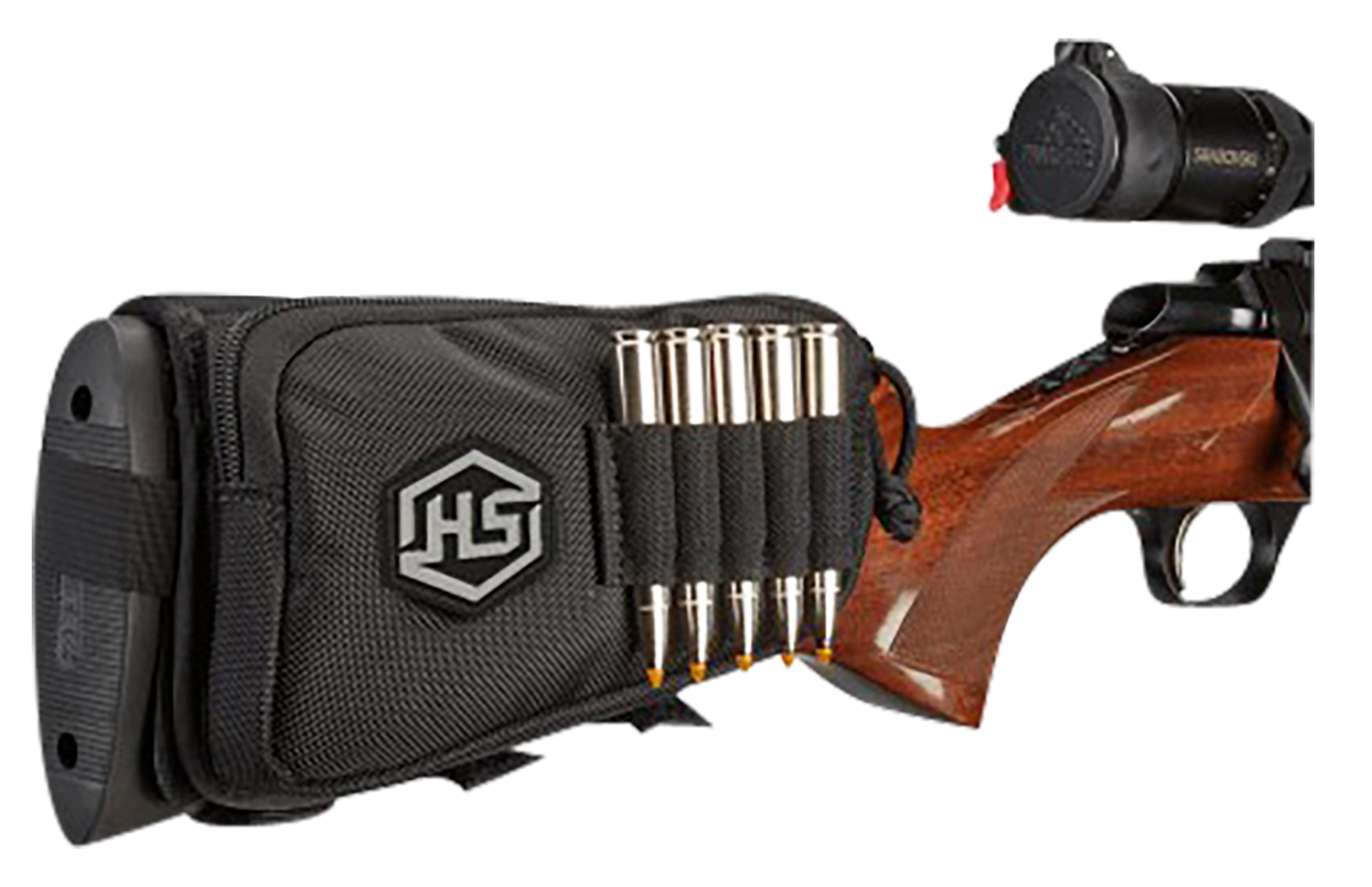 Hunters Specialties Buttstock Shell Holder, Hs 01621             Buttstck Shll Hld W/pch Shtgn