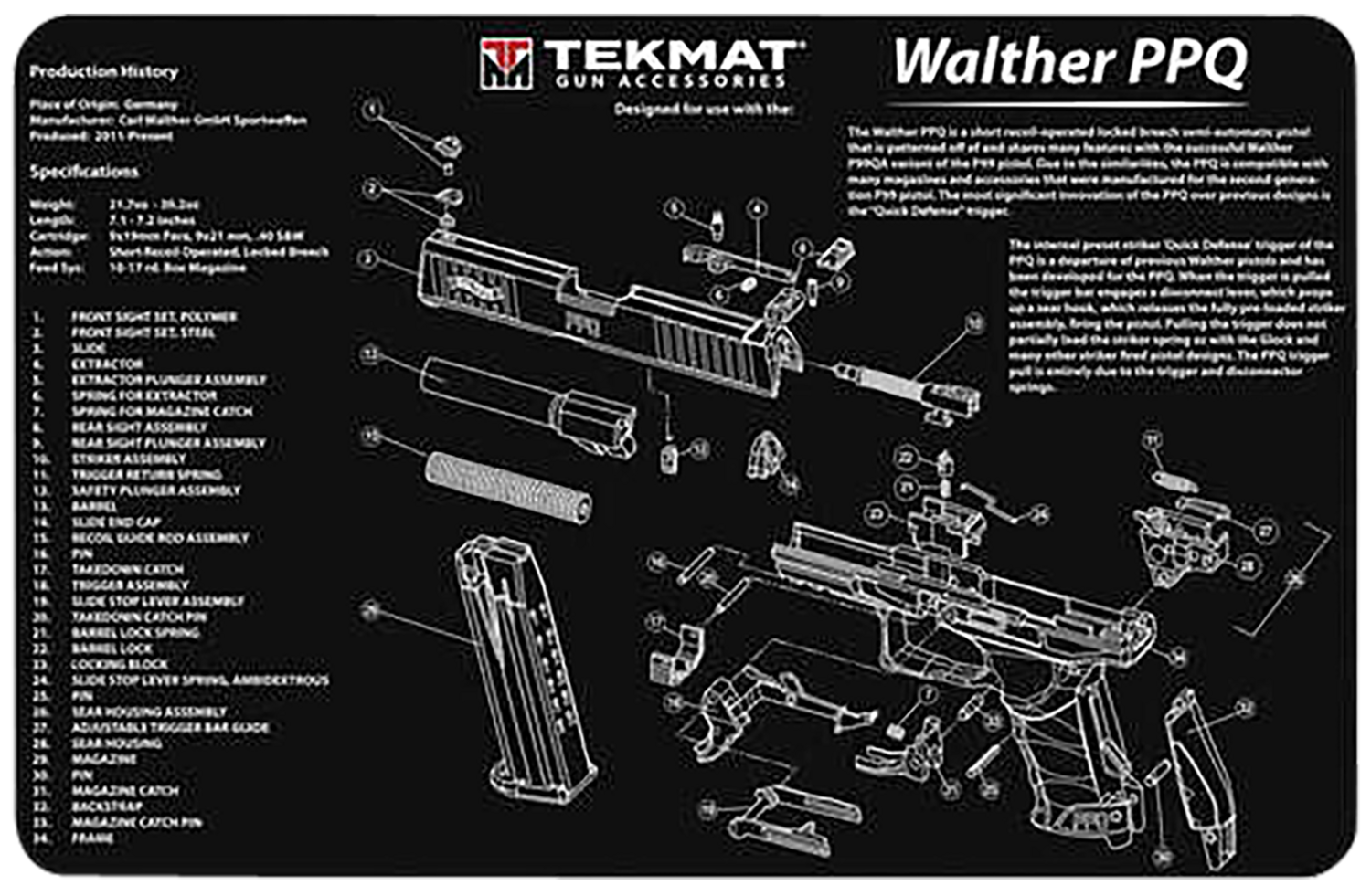 Beck Tek, Llc (tekmat) Walther Q5 Sf, Tekmat Tekr17walq5sf       Walther Q5 Sf